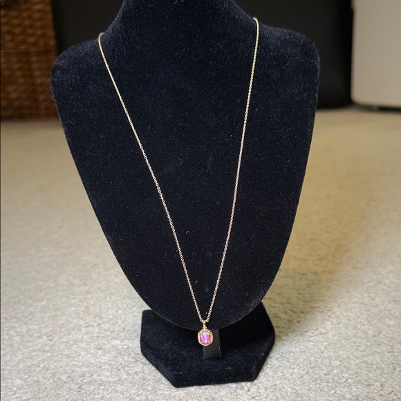 Kendra Scott Gold Necklace with Pink Pendant - Picture 4 of 7